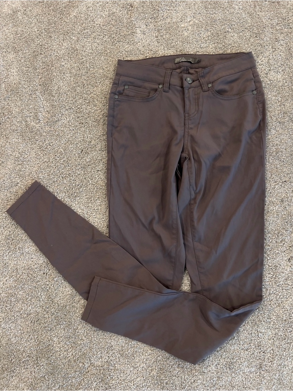 Prana Skinny Pants Women’s Size 0 Reg Gray Stretch Nylon Hiking Outdoors $89